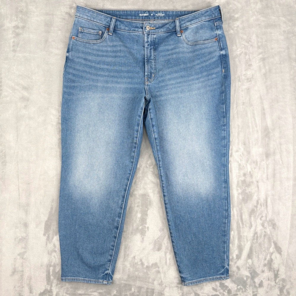 Old Navy Jeans Womens 20 (Fits 39x27.5) Blue OG Straight High Rise Built-In Warm